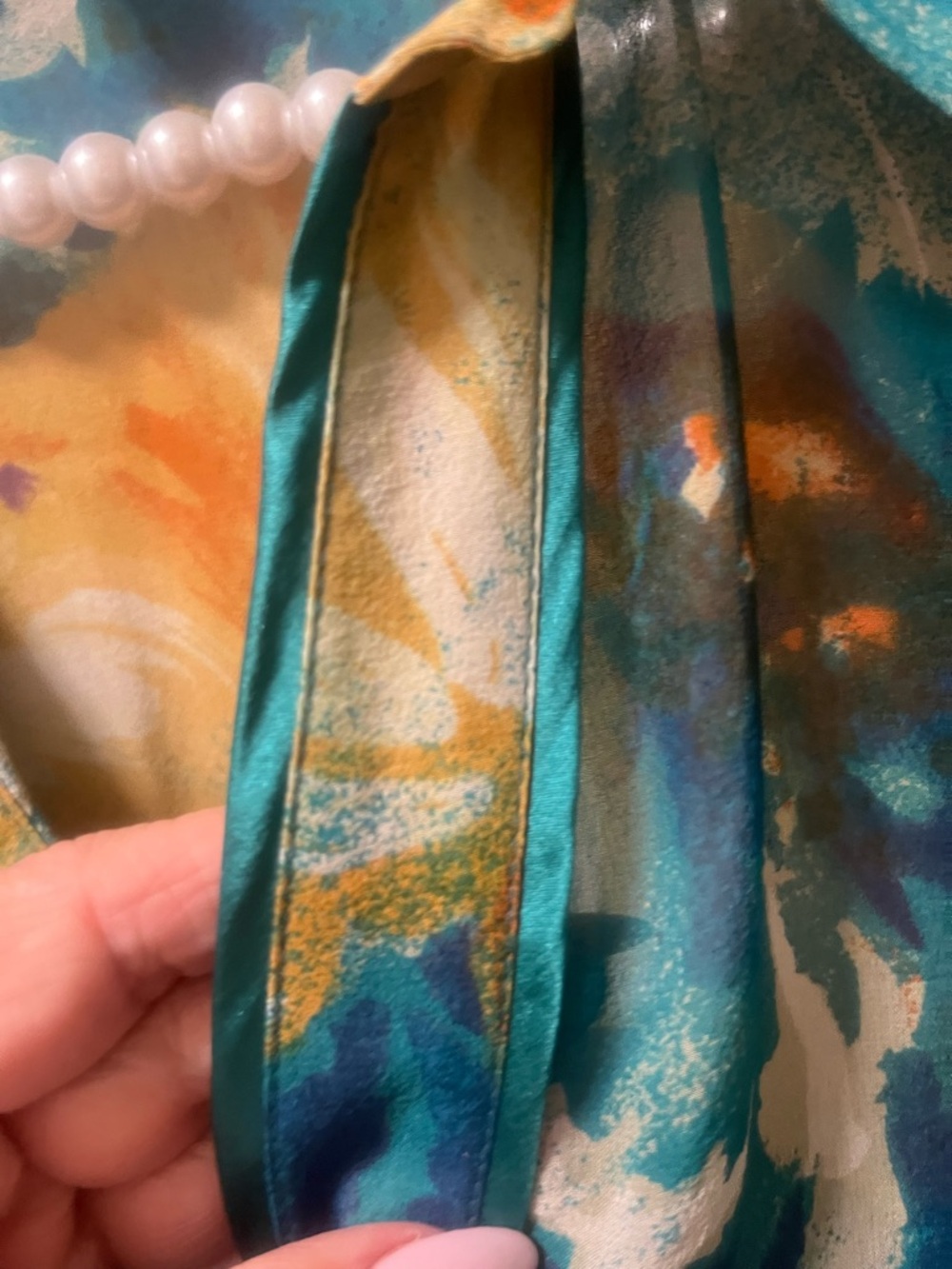 Coldwater Creek Women’s semi sheer Floral Watercolor. Princess Seam Size Large - Picture 7 of 10
